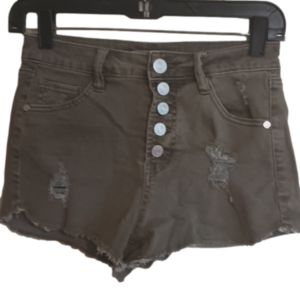 Refuge button fly grey/ olive green cutoff shorts  Size0. Good used condition.